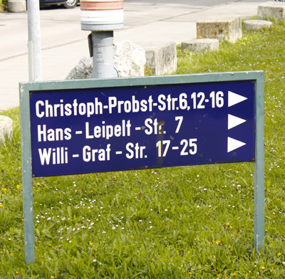 Straßennamen in der Studentenstadt